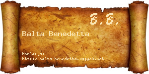 Balta Benedetta névjegykártya